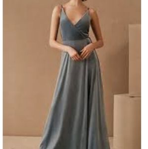 New Jenny Yoo Andi Velvet Wrap Dress/Gown Formal